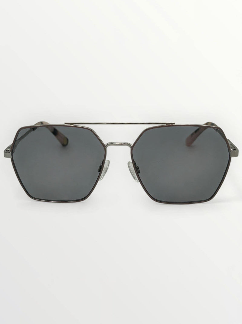 Laura Ashley silver rectangular sunglasses with metal frame (British brand)