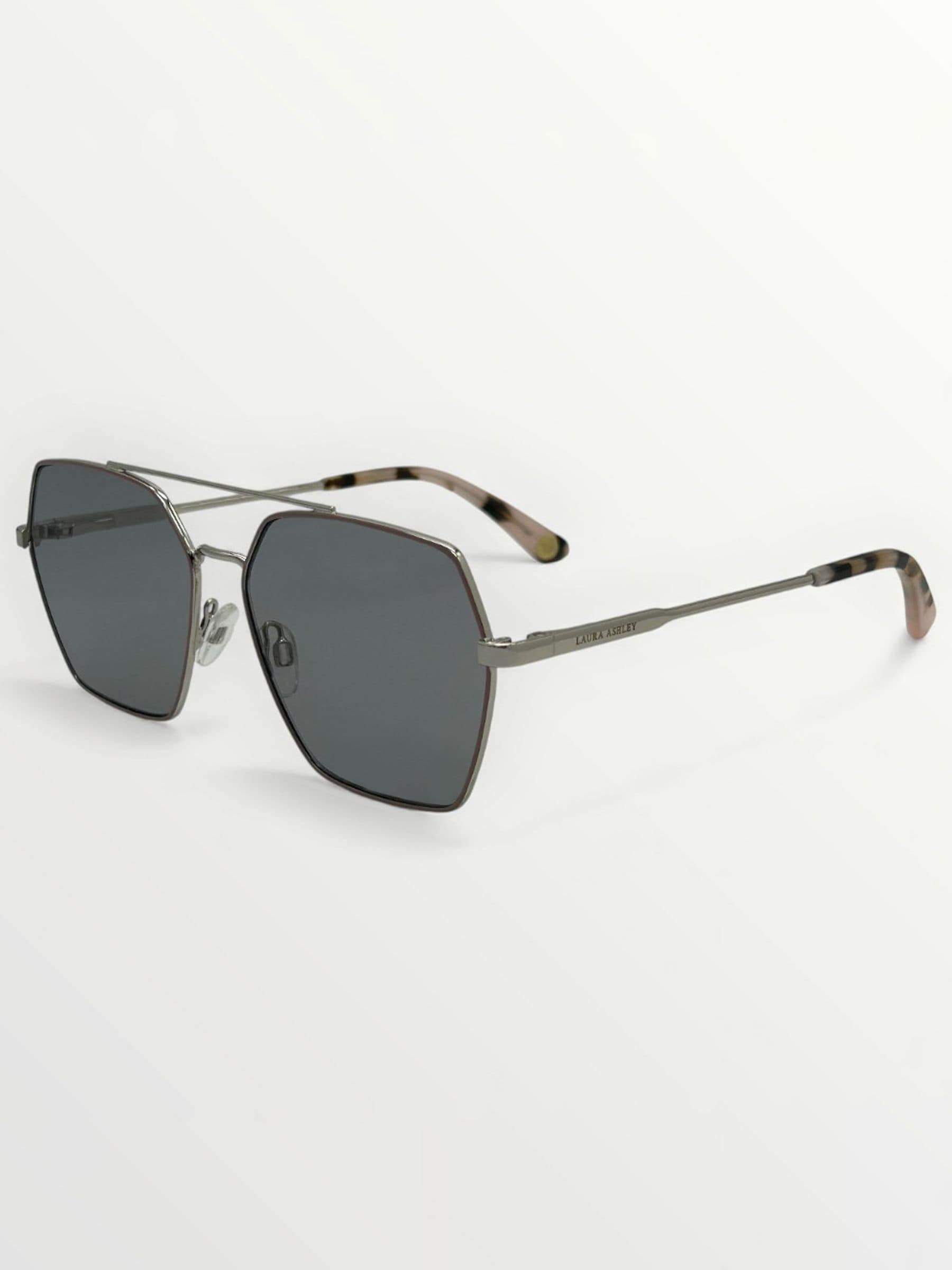 Laura Ashley silver rectangular sunglasses with metal frame (British brand)