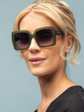 Laura Ashley Green Oversized Square Sunglasses