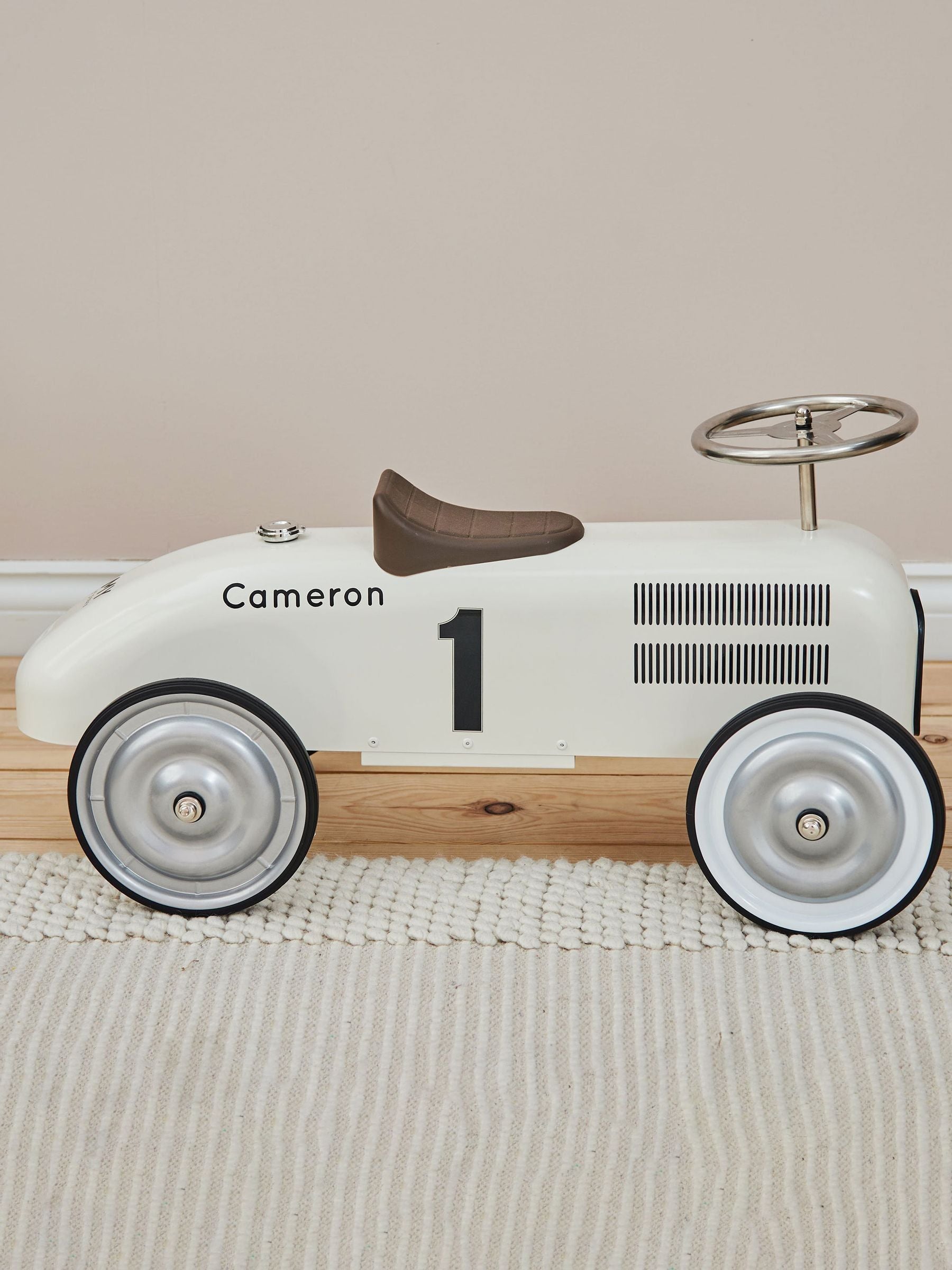 My 1st Years personalised white metal ride on car - British product
