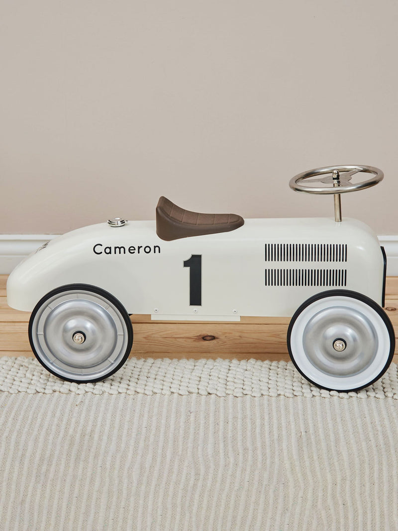 My 1st Years personalised white metal ride on car - British product