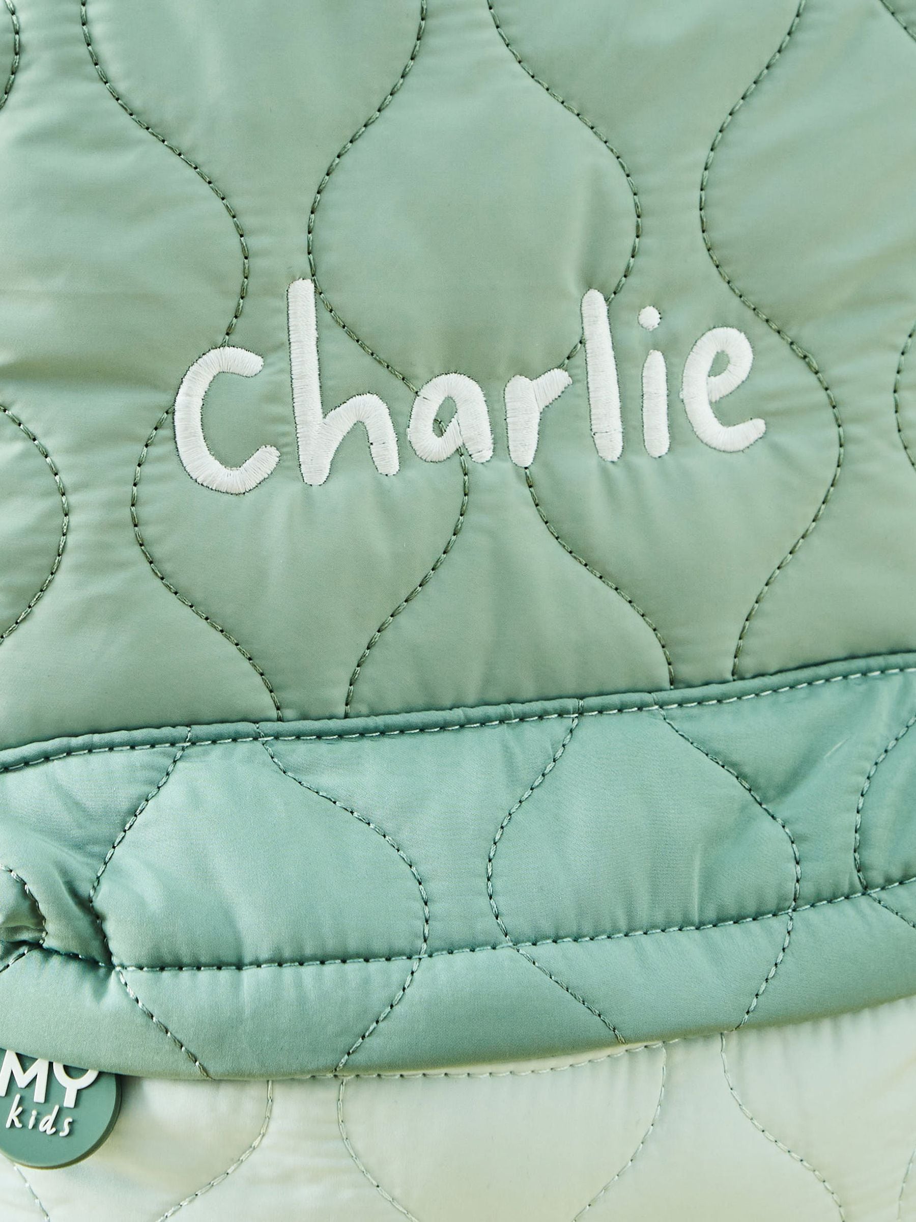 My 1st Years colour block quilted medium backpack sage - British product
