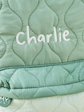 My 1st Years colour block quilted medium backpack sage - British product