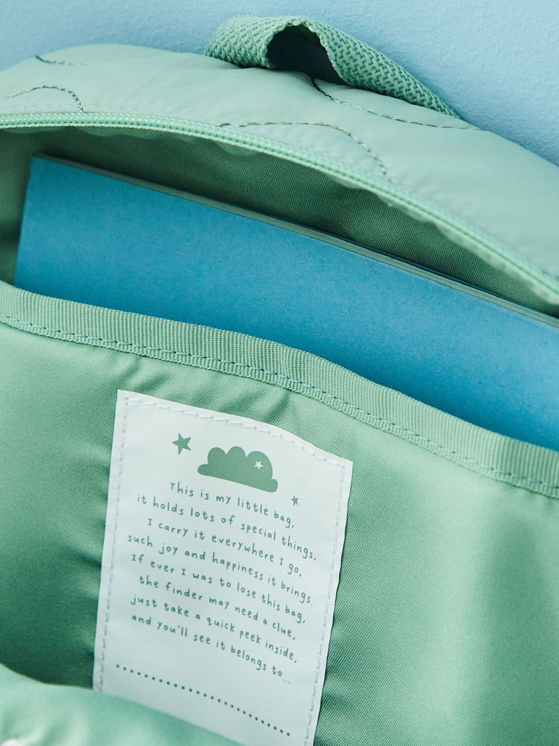 My 1st Years colour block quilted medium backpack sage - British product