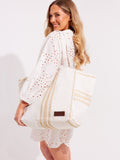 Seaspray Blue Lucy Stripe Oversized Beach Bag