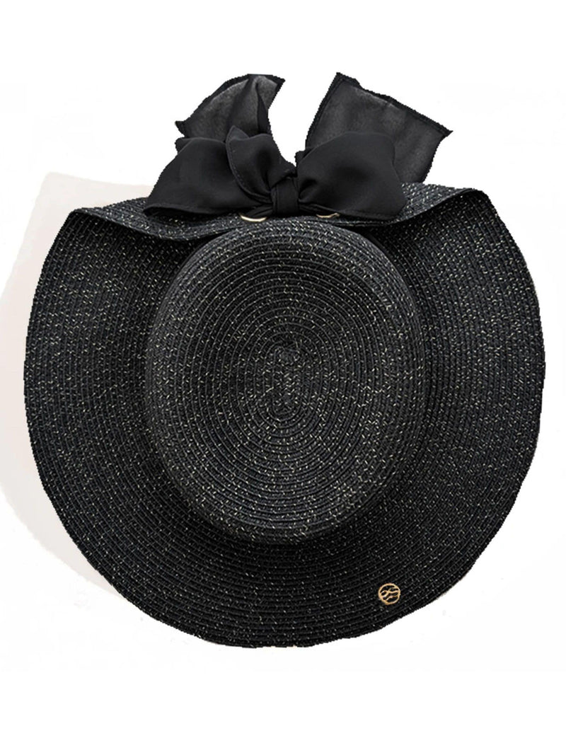 Seaspray black Juliet metallic sun hat (British brand)