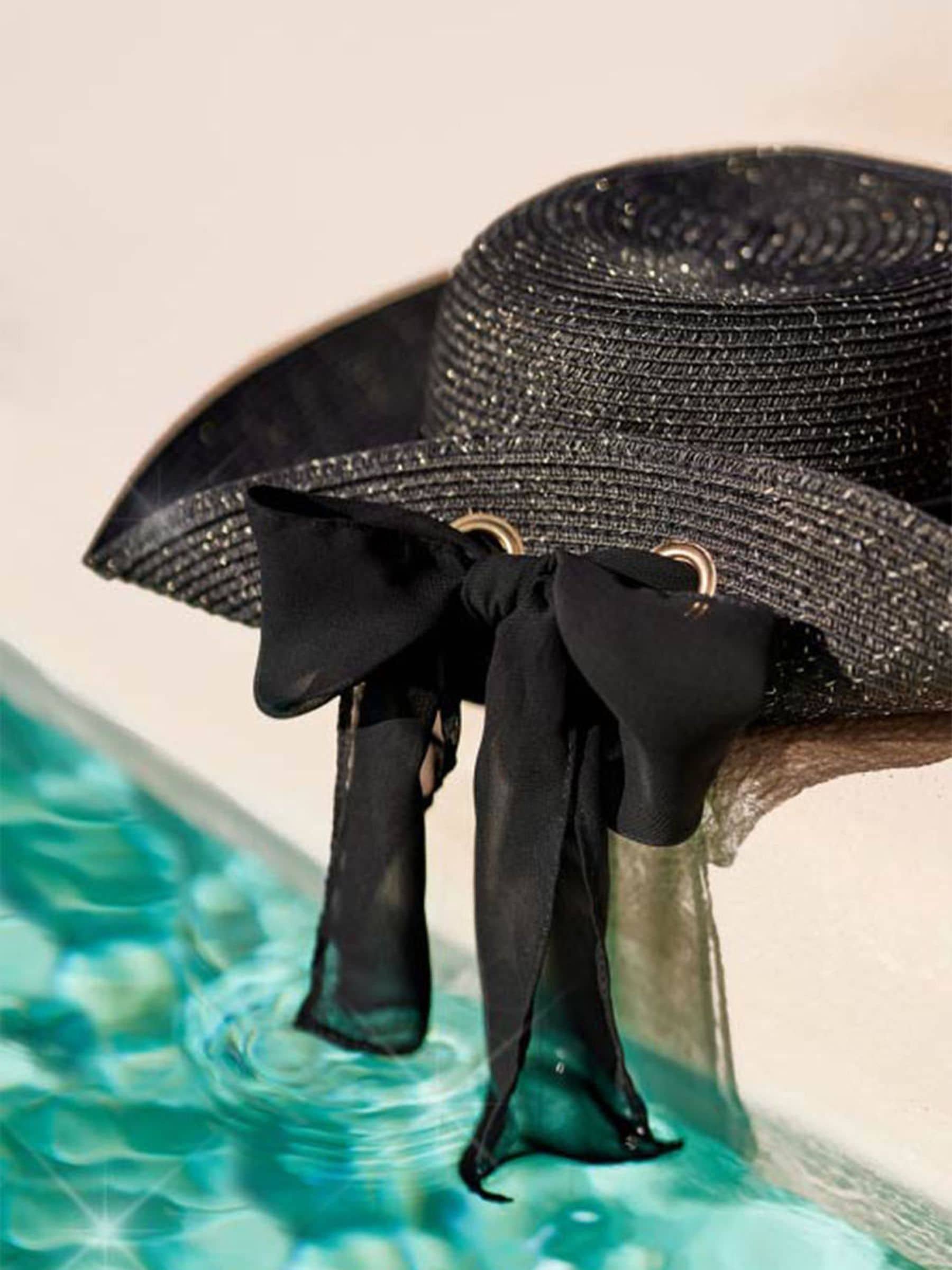 Seaspray black Juliet metallic sun hat (British brand)