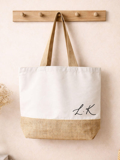 Next No Ordinary Gift Personalised Script Initials Canvas Tote Bag- Buy online at McGrocer