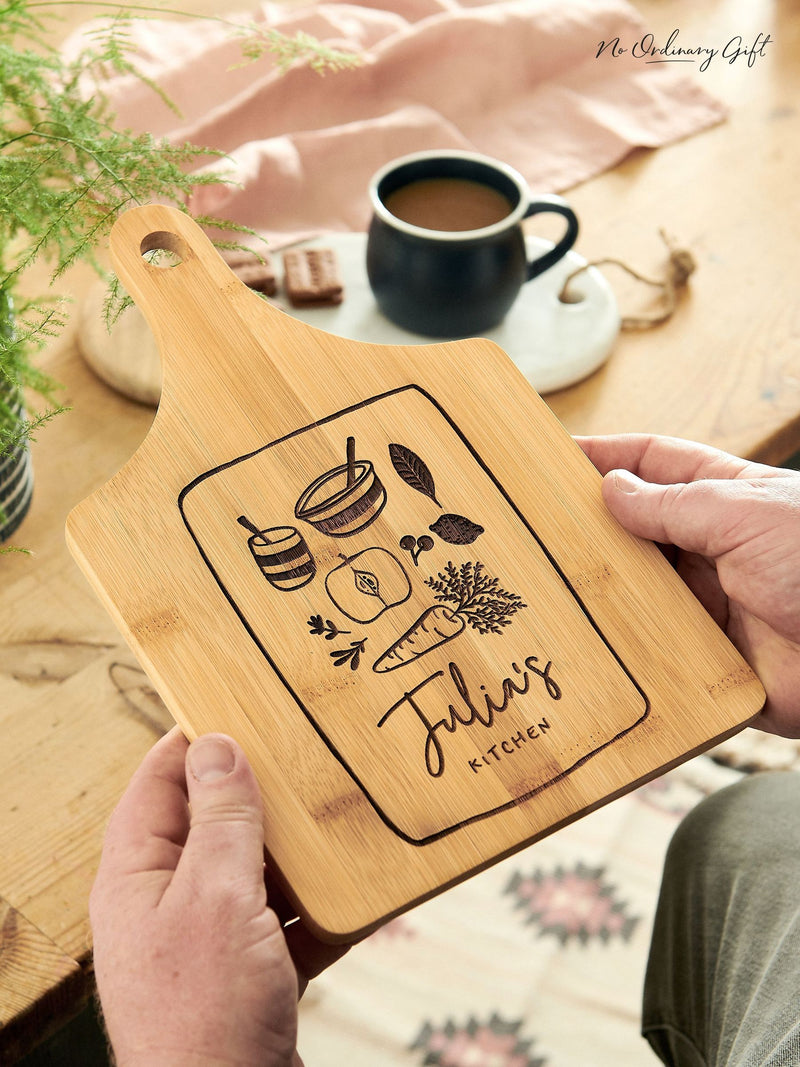 No Ordinary Gift personalised bamboo chopping board 31.5cm - British product