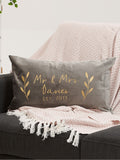 No Ordinary Gift personalised floral velvet cushion 50x30cm, imported from the UK