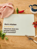 No Ordinary Gift personalised glass chopping board A3 size (British brand)