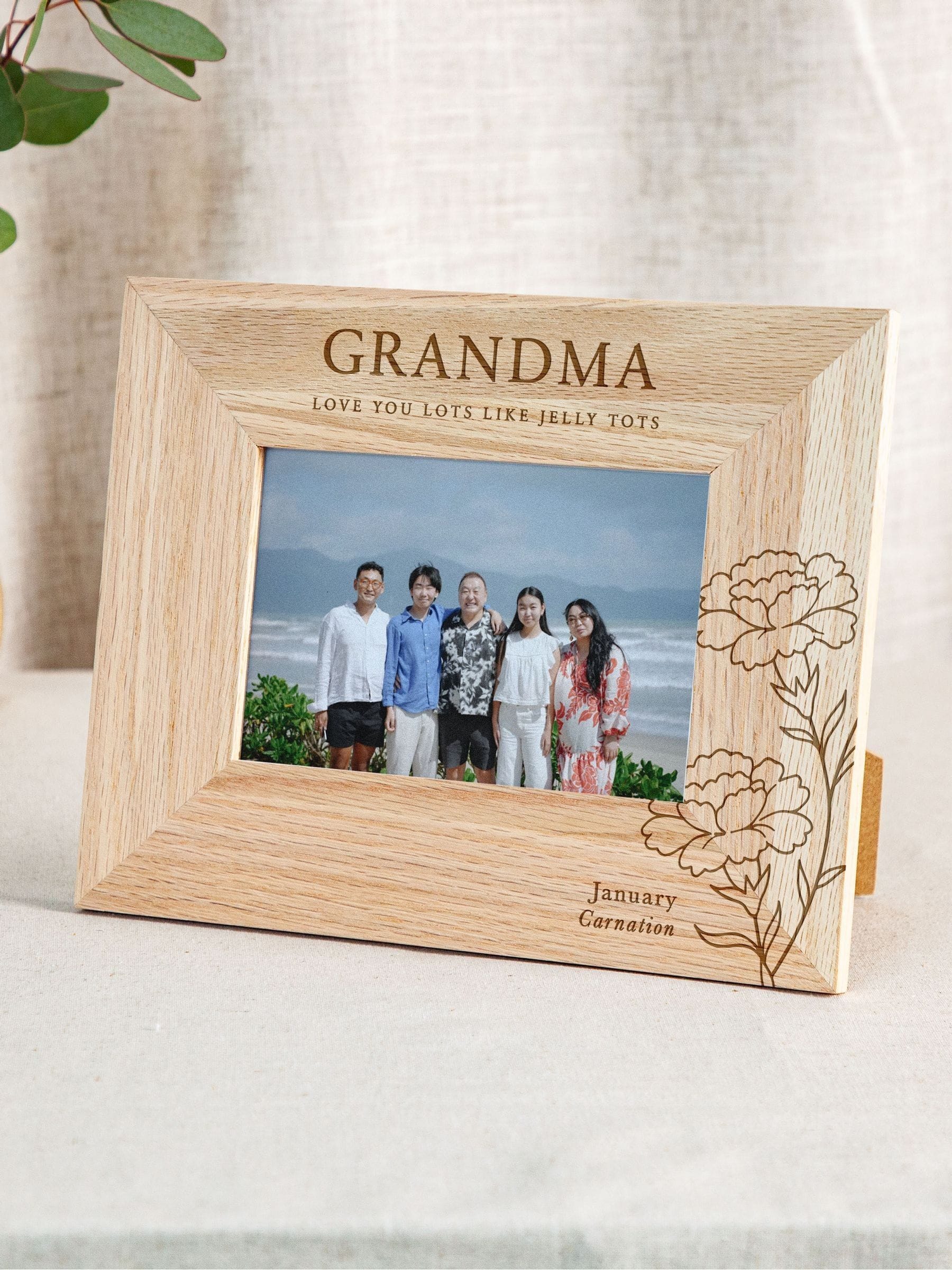 No Ordinary Gift personalised birth flower photo frame 24.5x19.5cm - British product