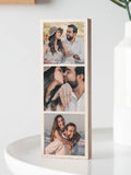 No Ordinary Gift personalised triple photo wooden block 6x17x1.7 cm, UK version