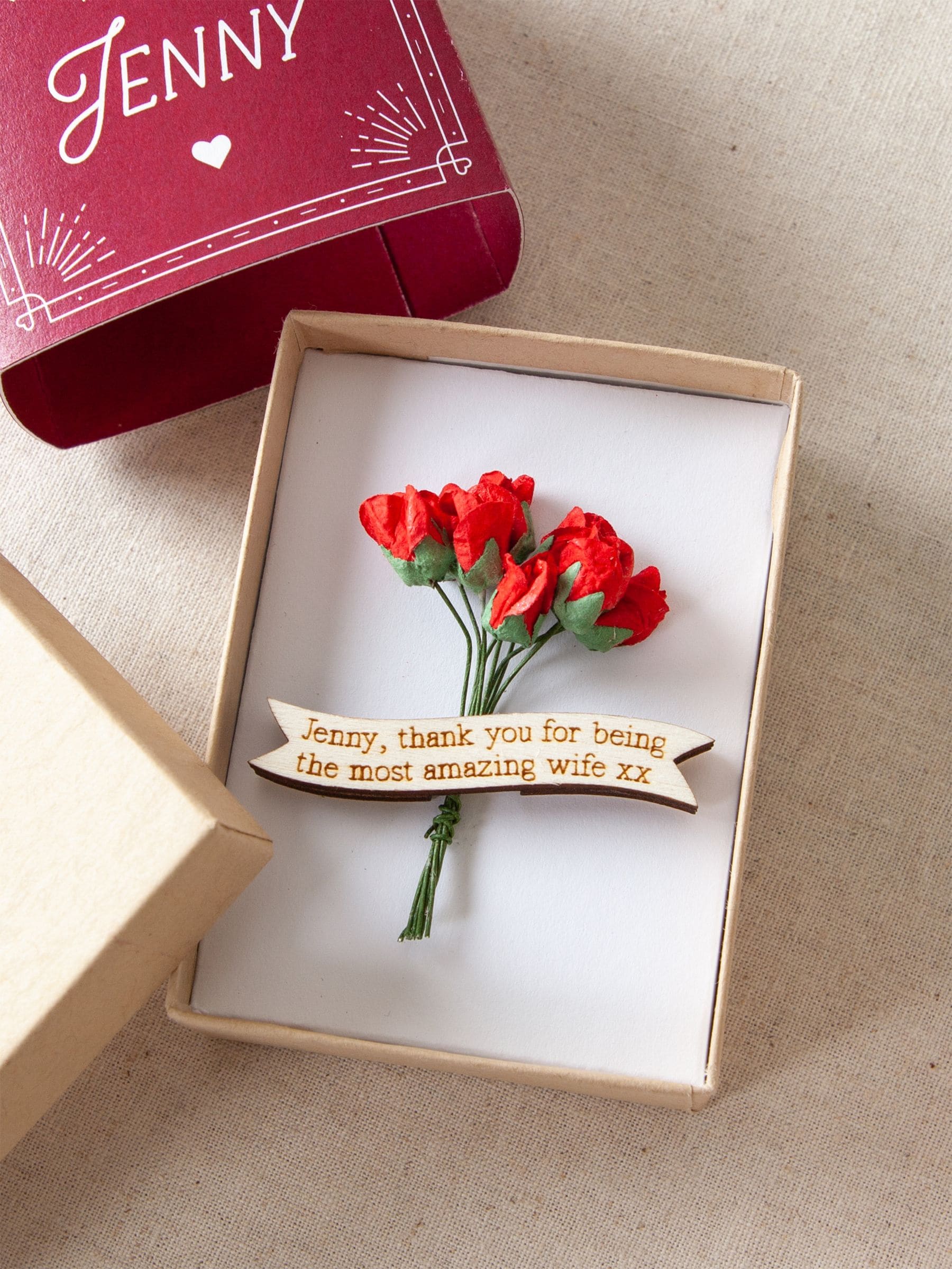 No Ordinary Gift personalised forever roses keepsake, UK version