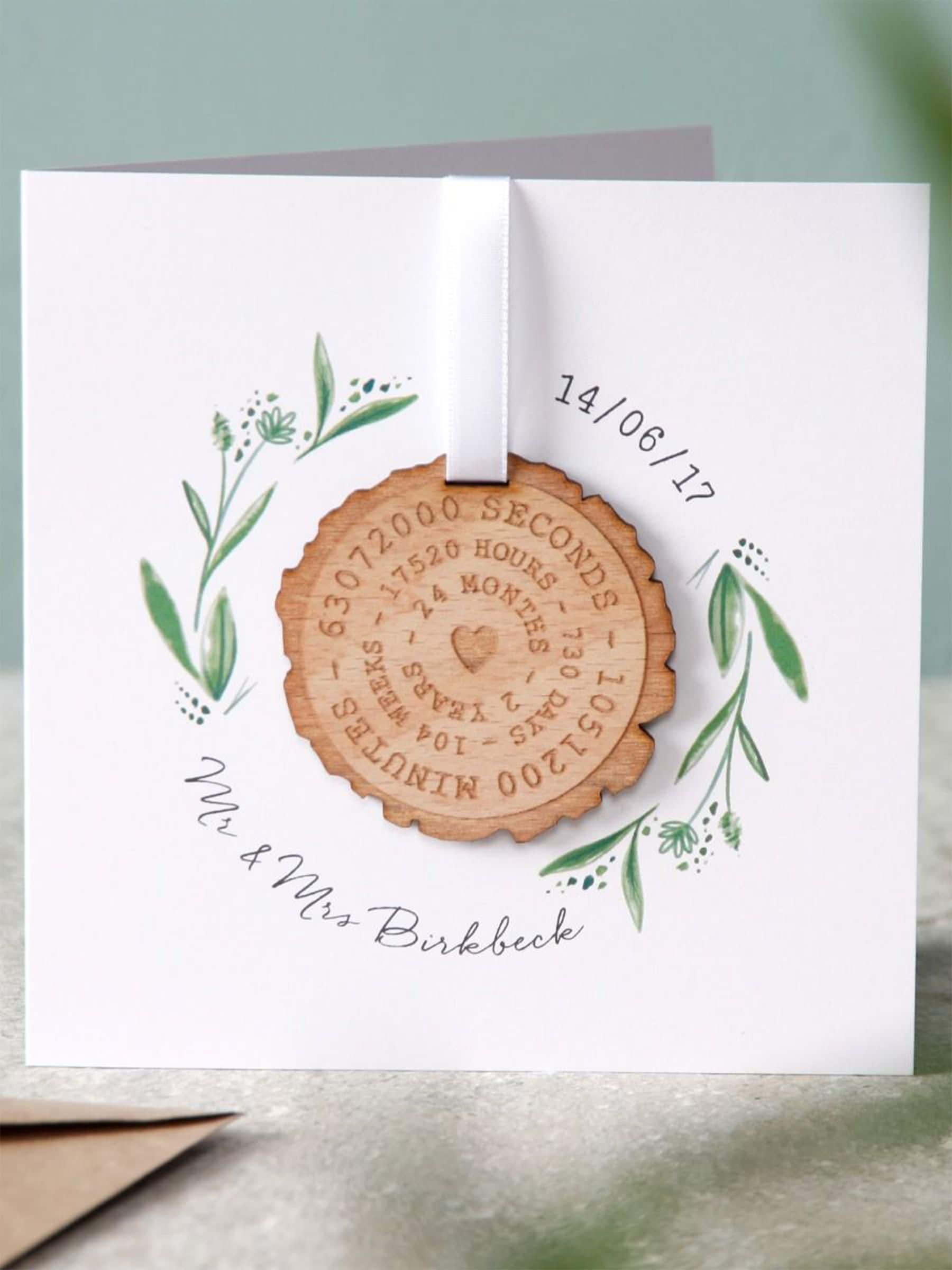 No Ordinary Gift personalised tree slice timeline card 15 cm - British product