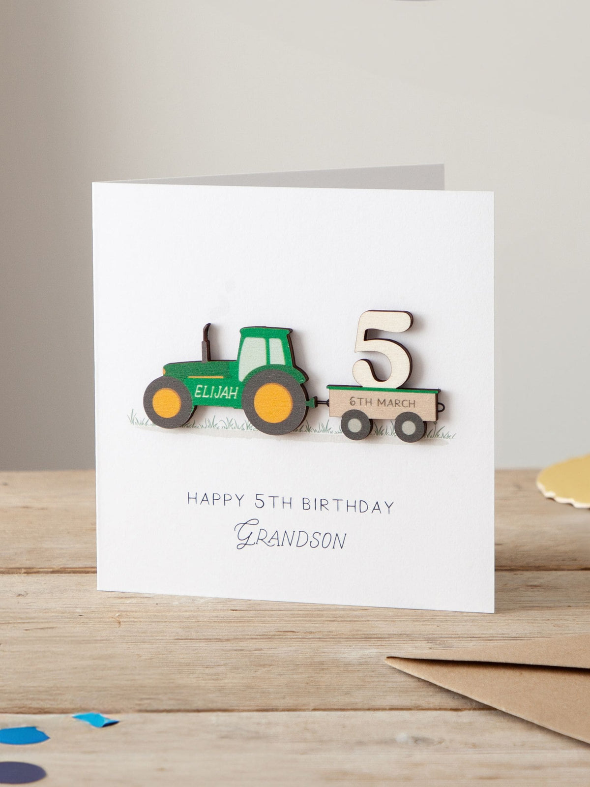 No Ordinary Gift personalised tractor birthday card 15x15cm - British product