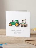 No Ordinary Gift personalised tractor birthday card 15x15cm - British product