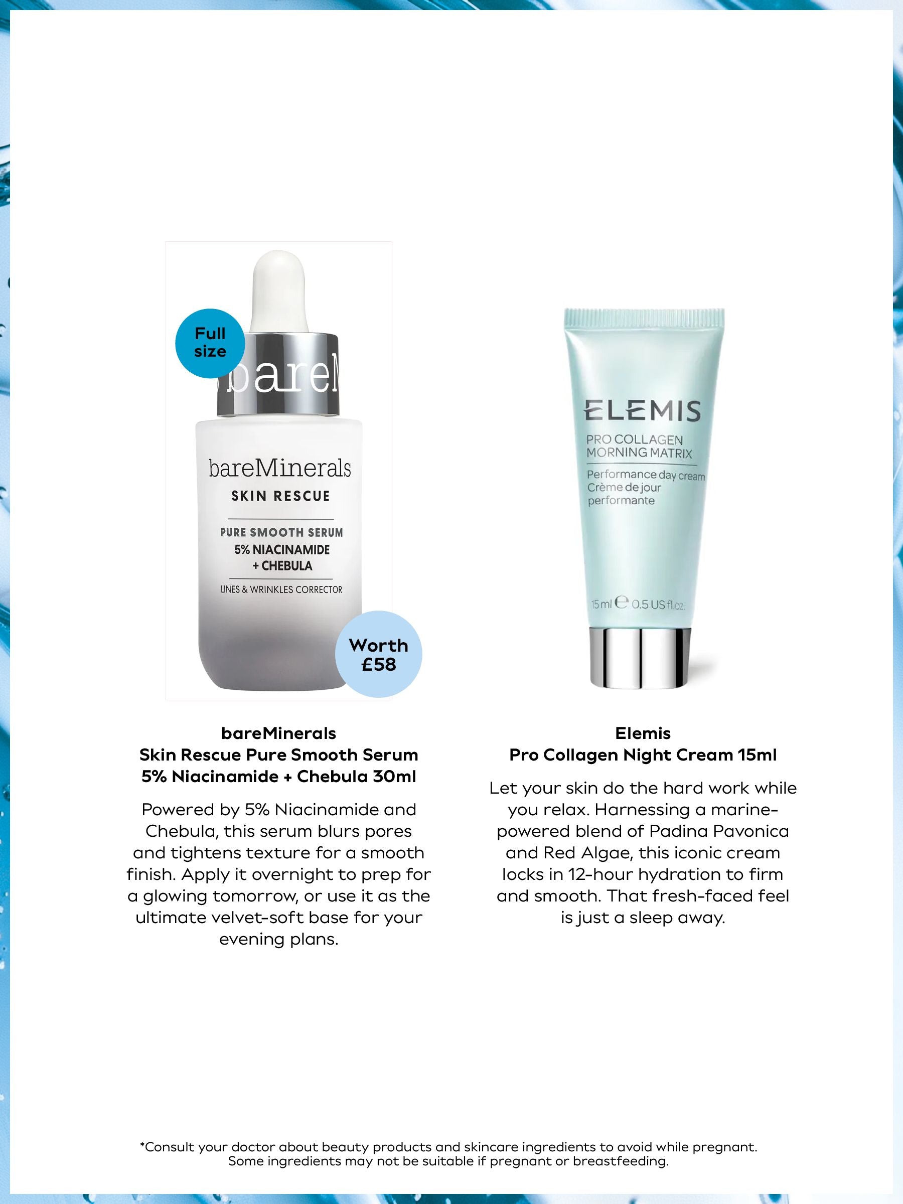 After Hours Skincare Beauty Box by Elemis and bareMinerals, UK version