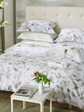 Designers Guild platinum silver Fleur Blanche pillowcase set, imported from the UK