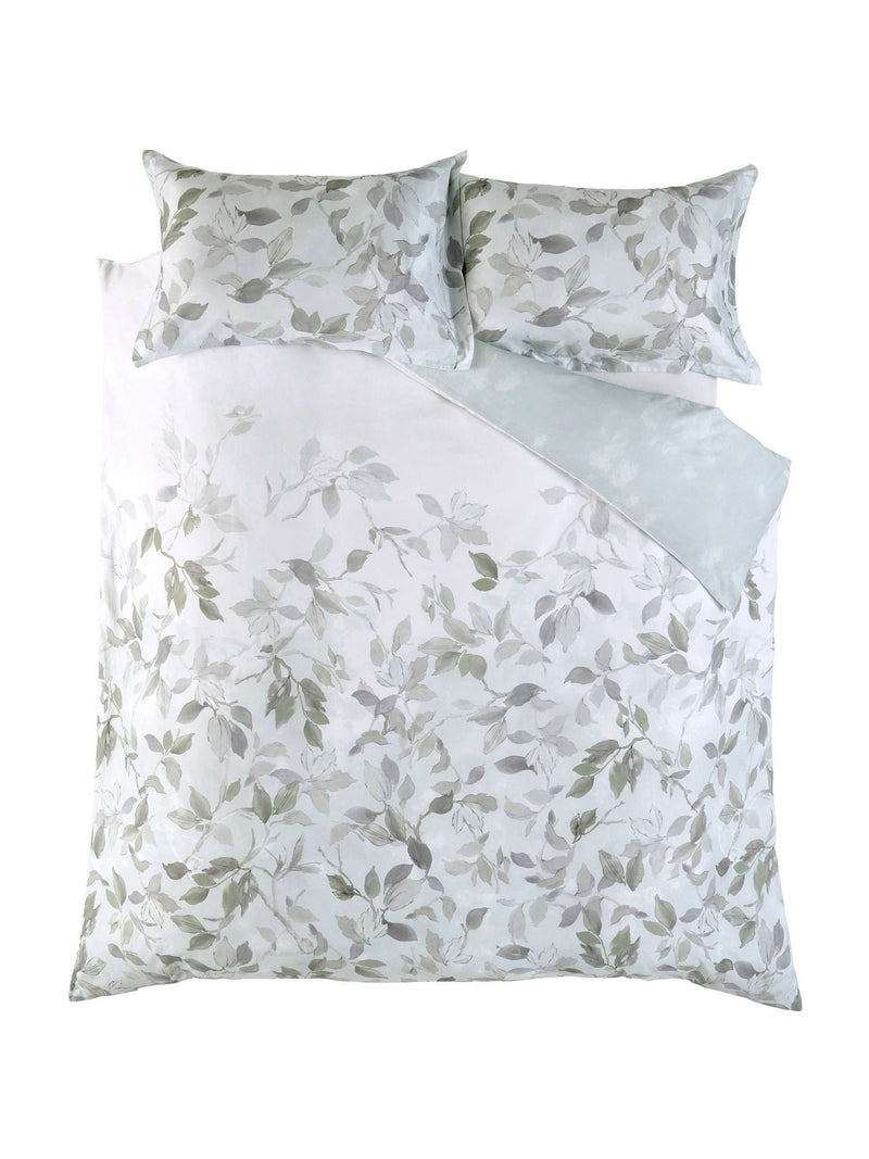 Designers Guild platinum silver Fleur Blanche pillowcase set, imported from the UK