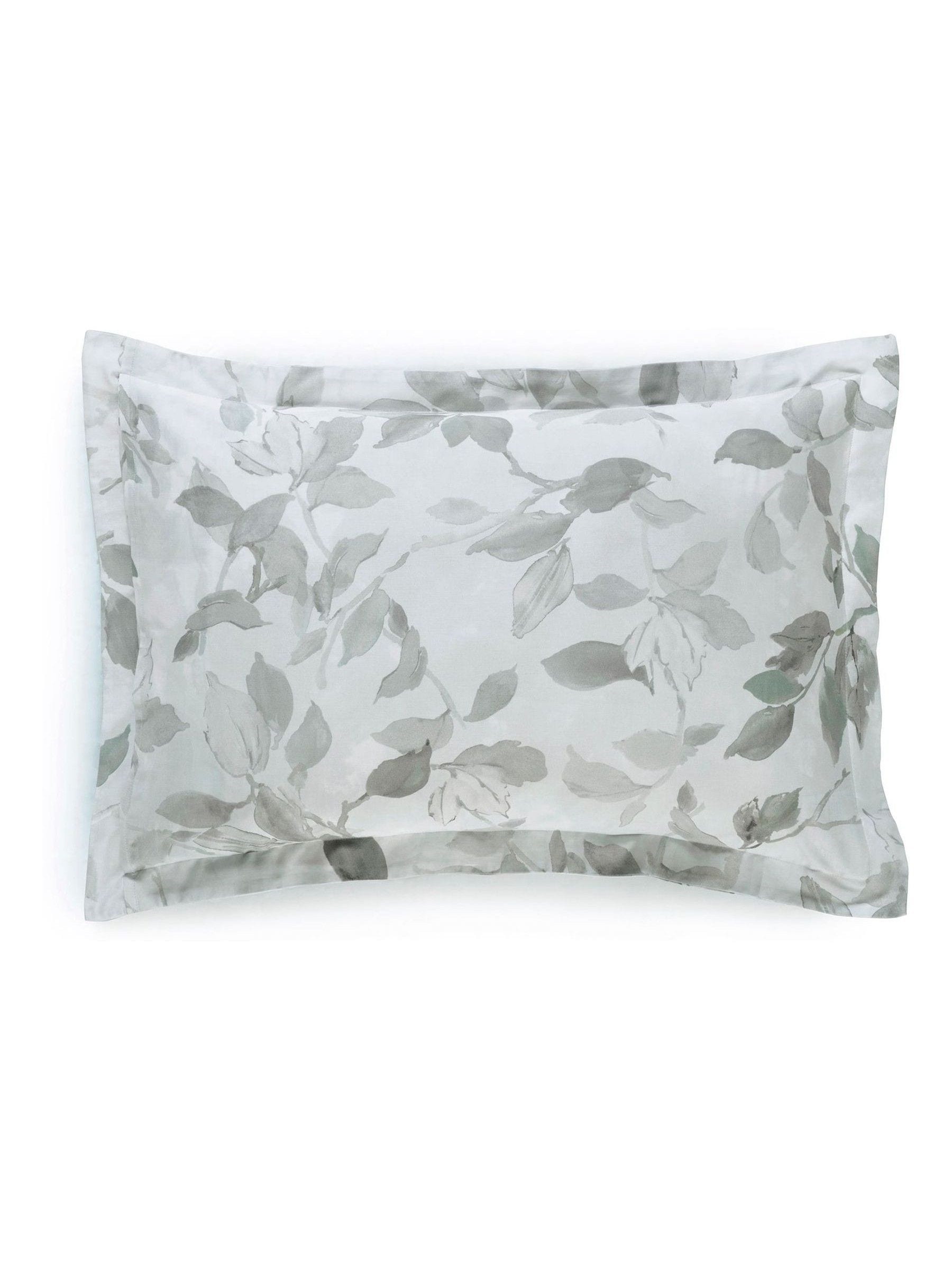 Designers Guild platinum silver Fleur Blanche pillowcase set, imported from the UK