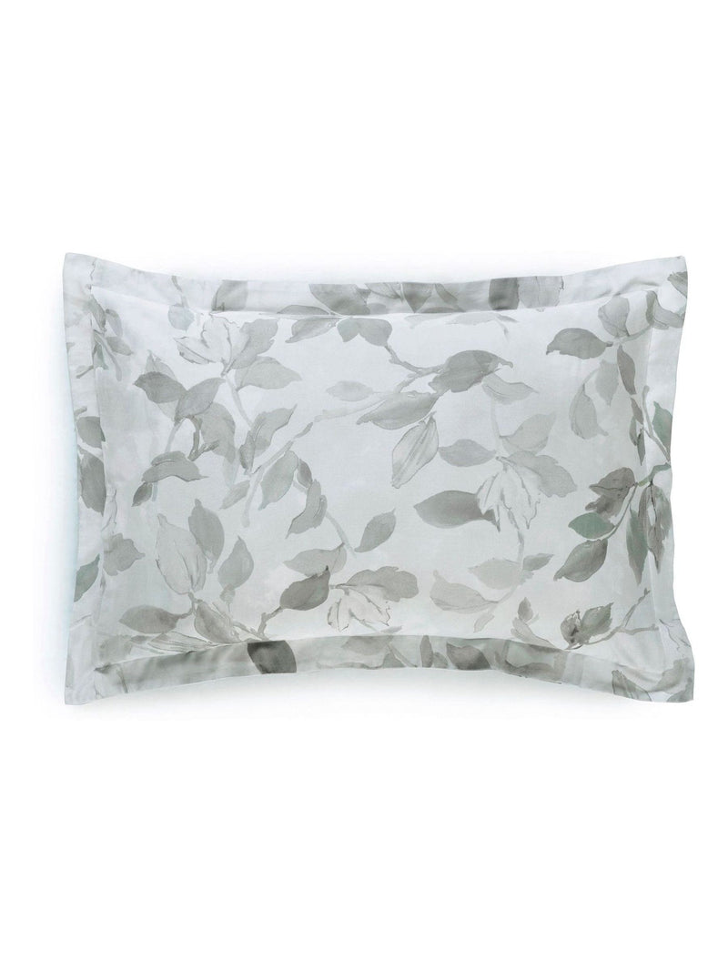 Designers Guild platinum silver Fleur Blanche pillowcase set, imported from the UK