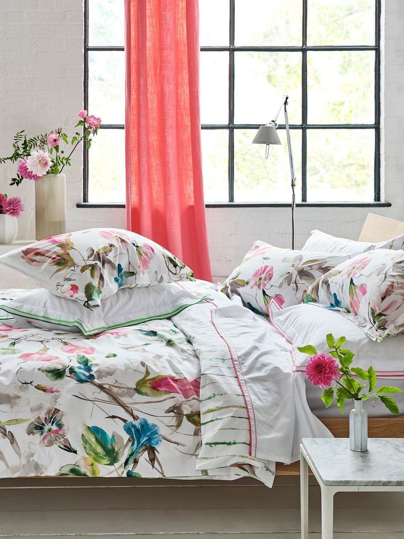 Designers Guild fuchsia pink Japanese magnolia pillowcases set (British brand)