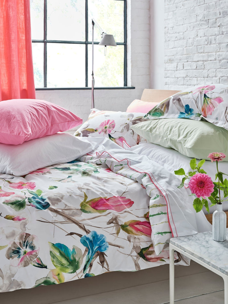 Designers Guild fuchsia pink Japanese magnolia pillowcases set (British brand)