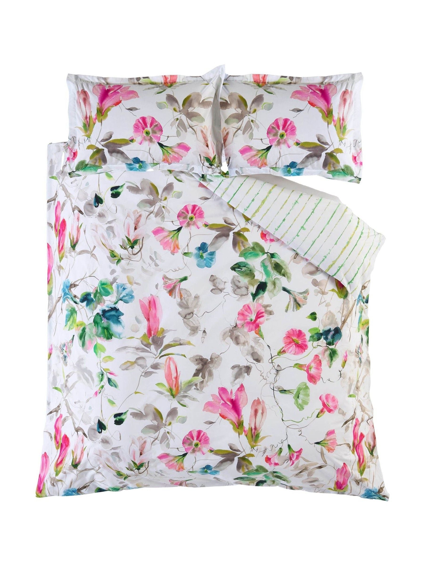 Designers Guild fuchsia pink Japanese magnolia pillowcases set (British brand)