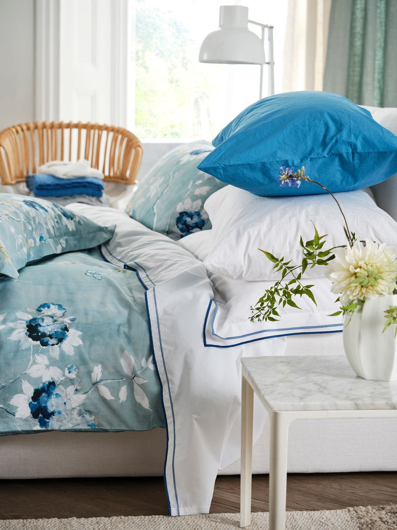 Designers Guild Delft Blue pillowcases set 250 thread count - British product