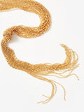 Mint Velvet gold tone long fringe knotted pendant, UK version