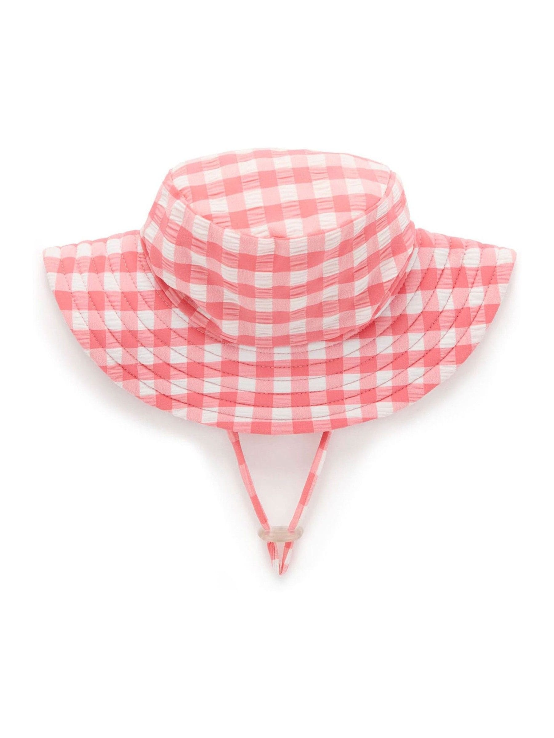 Purebaby pink broad brim swim hat (British brand)