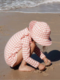Purebaby pink broad brim swim hat (British brand)