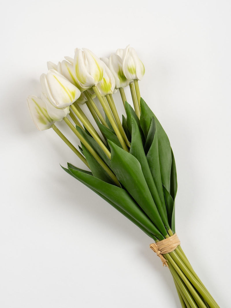 Scottish Everlastings white artificial tulip bundle 40cm, imported from the UK