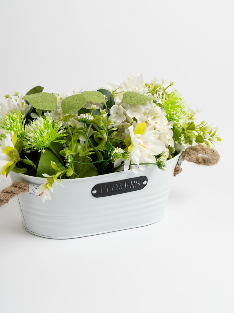 Scottish Everlastings artificial hydrangea trough 35cm tall, UK version