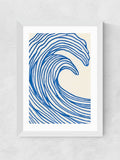 East End Prints White Wavy Lines wall art print (British brand)