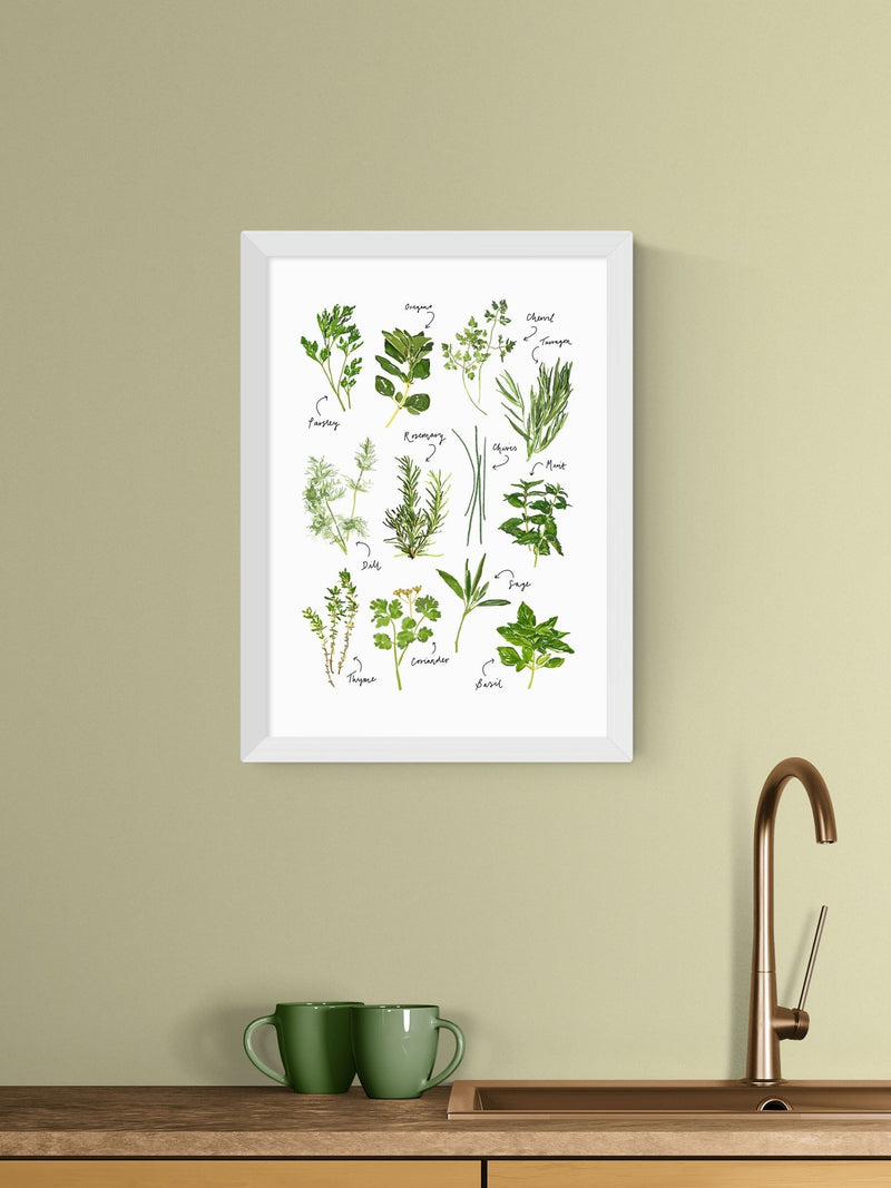 East End Prints All the Herbs wall art print - British product