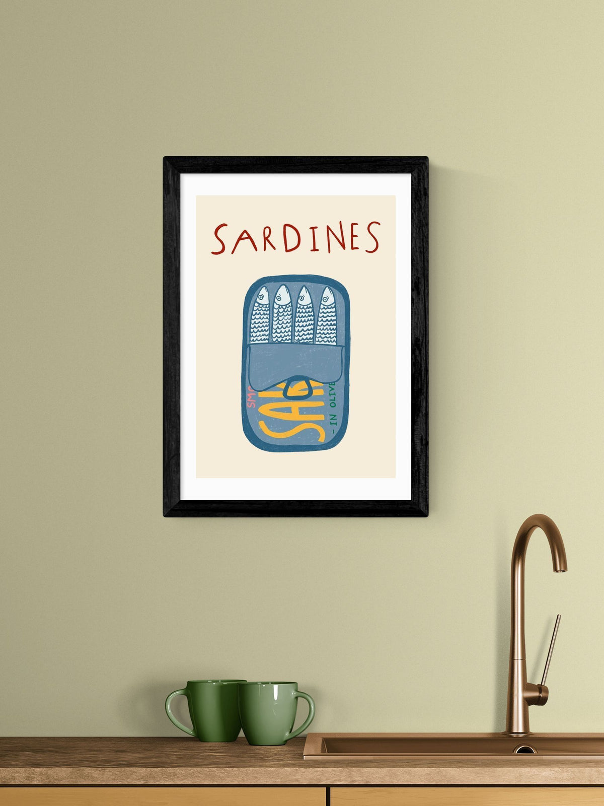 East End Prints sardines wall art print by Amber May Art, imported from the UK