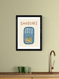 East End Prints sardines wall art print by Amber May Art, imported from the UK