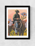 East End Prints retro cowboy wall art print, UK version