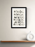 East End Prints Black The Drizzle Pattern Wall Art Print by Cartissi