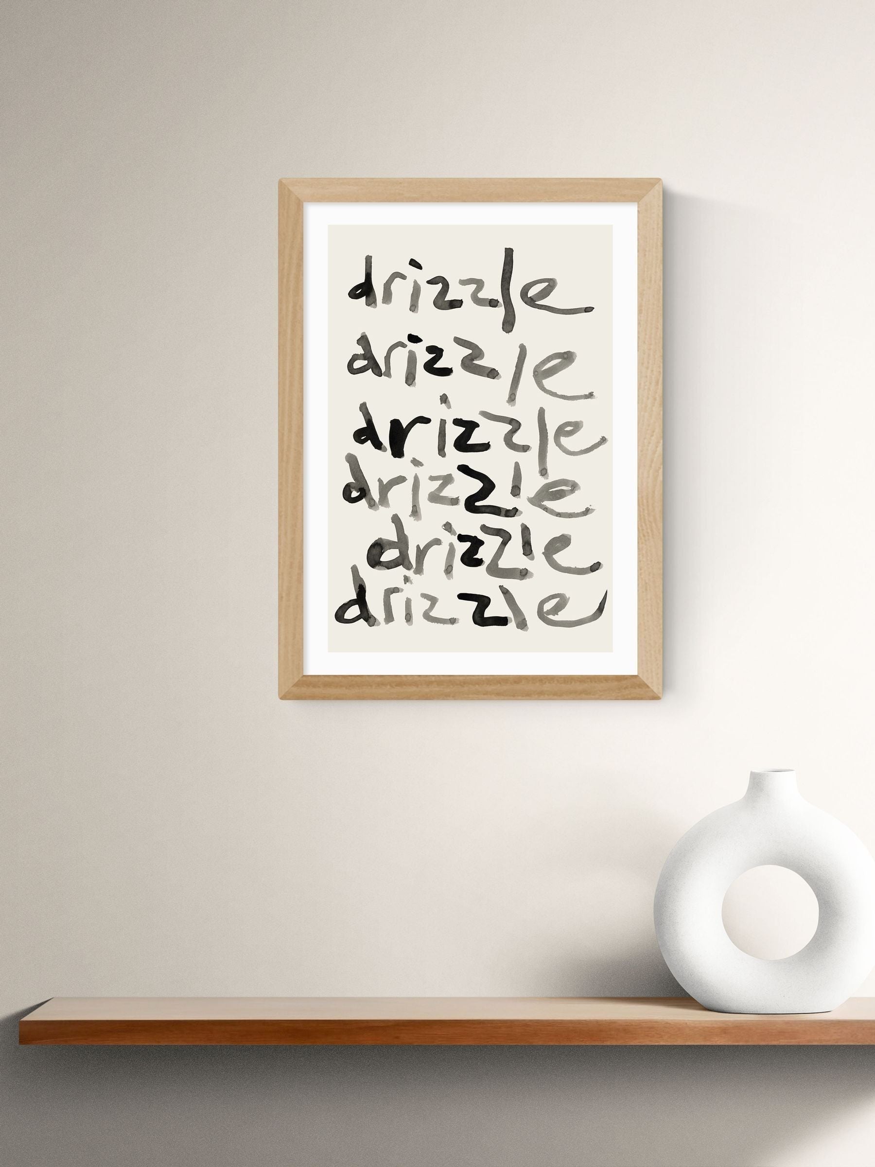 East End Prints Oak The Drizzle Pattern Wall Art Print by Cartissi