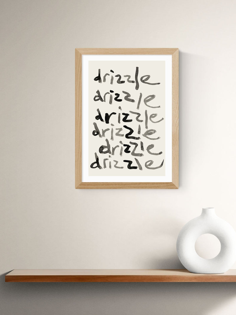 East End Prints Oak The Drizzle Pattern Wall Art Print by Cartissi