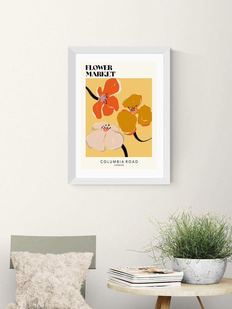 East End Prints White Columbia Road Wall Art Print by Luxe Poster Co