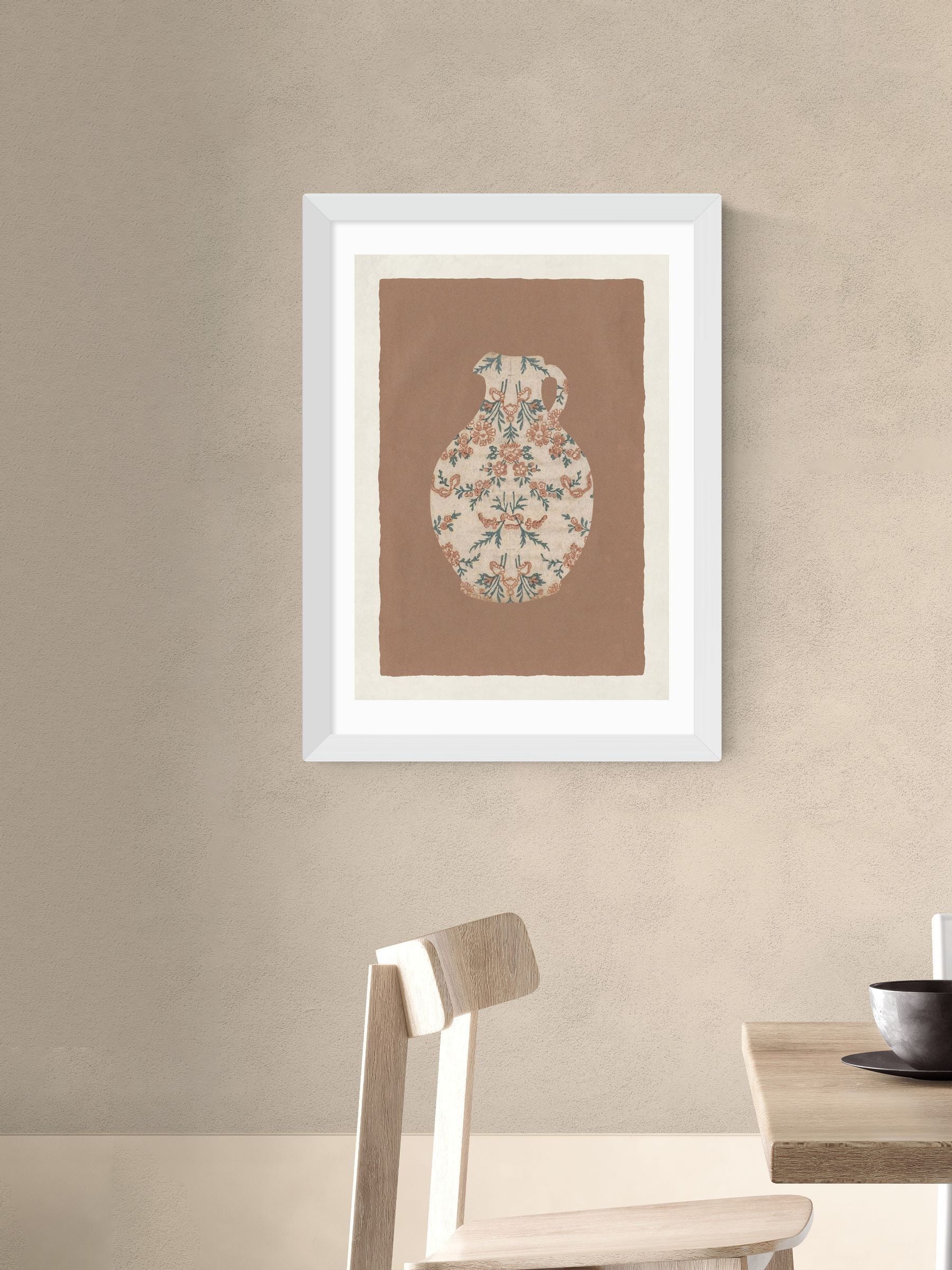East End Prints white rustic vase wall art print, UK version