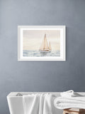 East End Prints white sailboat wall art print, UK version