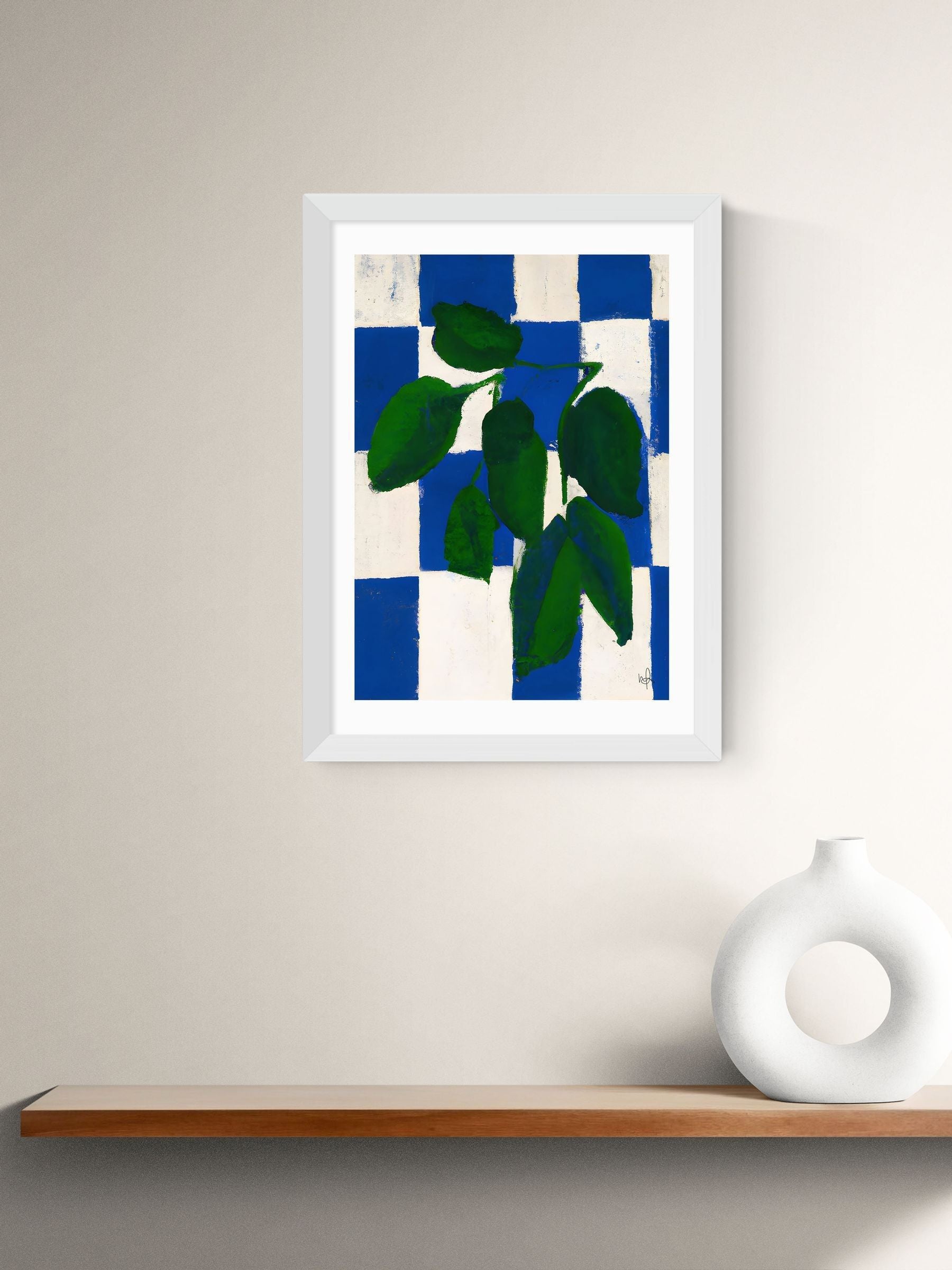 East End Prints Checkered Greenery print, imported from the UK