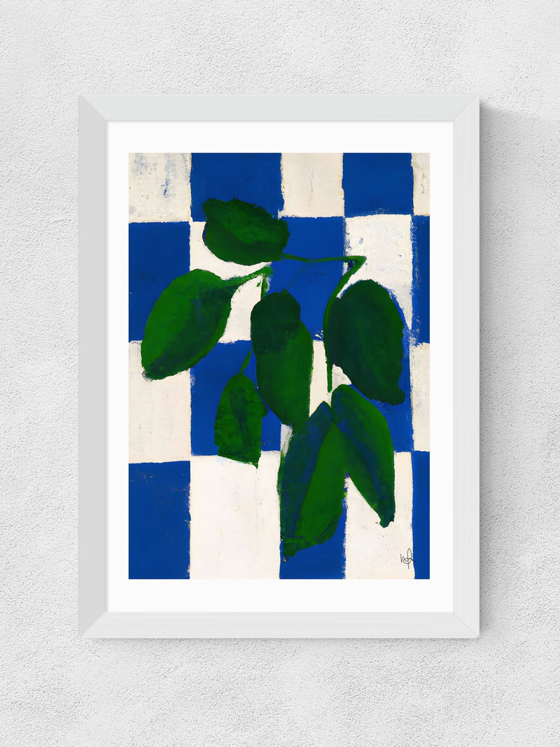 East End Prints Checkered Greenery print, imported from the UK