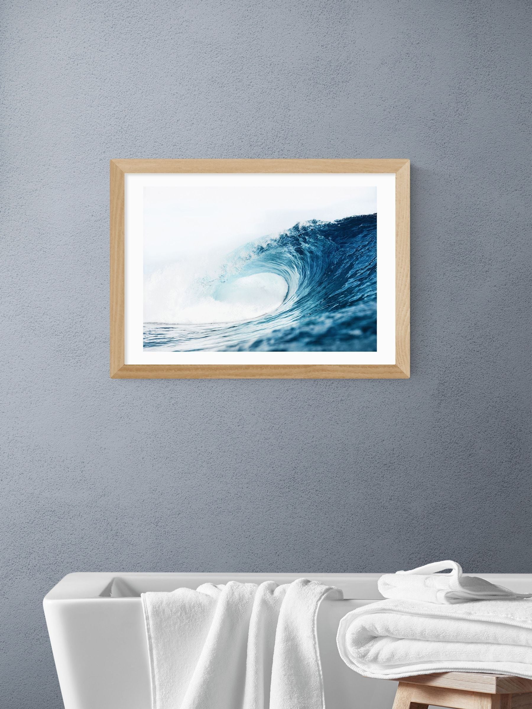 East End Prints Oak Mega Wave Wall Art Print by Sisi and Seb