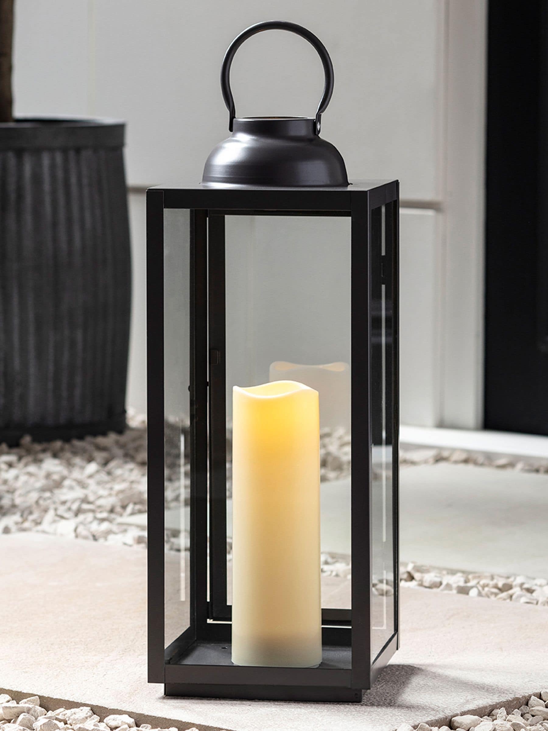 Lights4fun large slate grey garden lantern, UK version